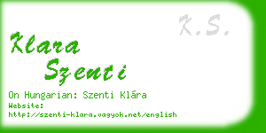 klara szenti business card